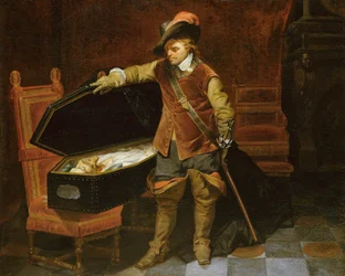 Oliver Cromwell (1599-1658) I. Károly (1600-49) koporsójával, 1846